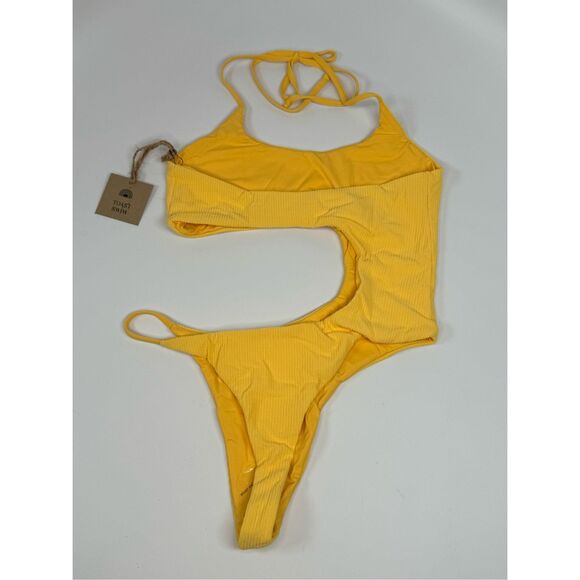 Free People x Toast Swim Sunset Signature Cut Out Ribbed Swimsuit XS - Picture 9 of 14